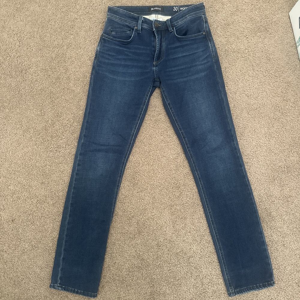 BLANKNYC Women’s Wooster Straight Leg Jeans Dark Wash Blue Denim Stretch SZ 30